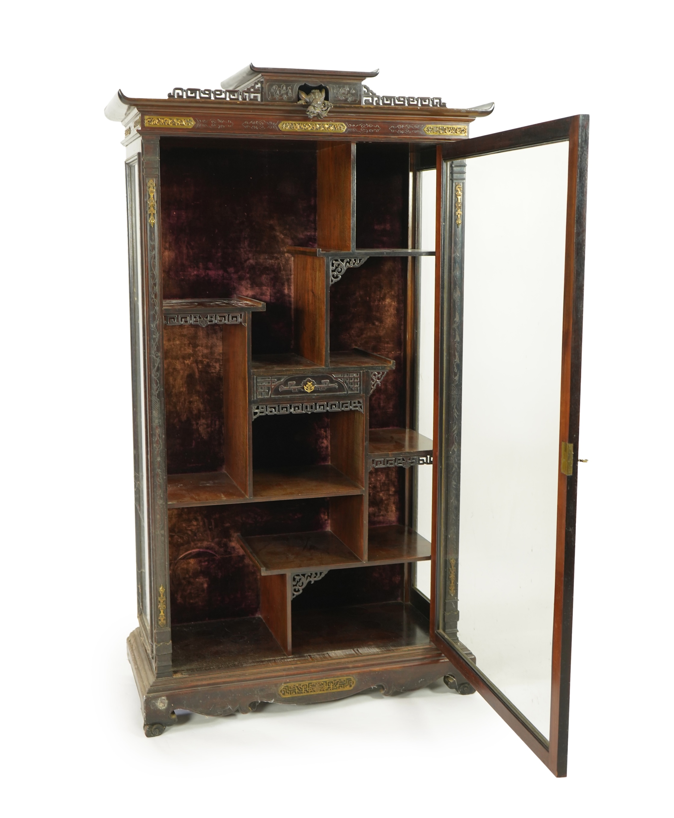 Gabriel Viardot (French, 1830-1906), a French Aesthetic movement mahogany and ormolu mounted cabinet